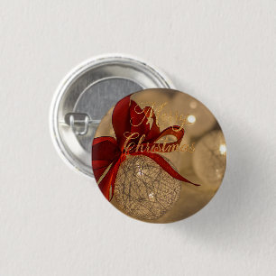 Frohe Weihnachten mit leichten Kugeln Button