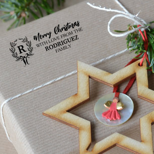 Frohe Weihnachten mit Liebe aus der (Gewohnheitsfa Gummistempel