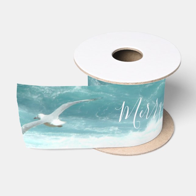 Frohe Weihnachten mit Liebe Ocean Satin Ribbon Satinband (Spule)