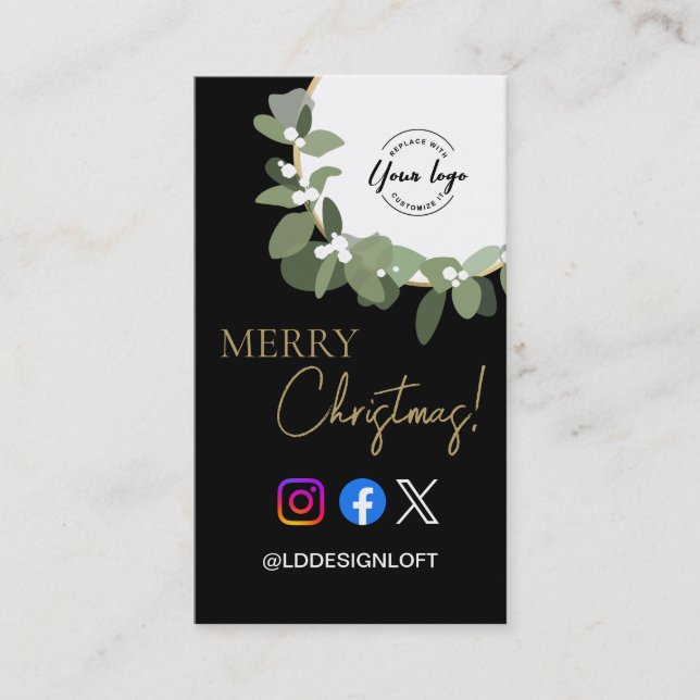 Frohe Weihnachten mit Logo Special Discount Holida Visitenkarte (Vorderseite)
