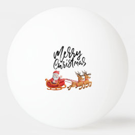Frohe Weihnachten mit lustigem Weihnachtsgesicht Tischtennisball