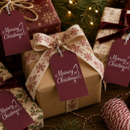 'Frohe Weihnachten mit Mieze' Elegantes Tief-Cranb Geschenkanhänger