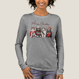 Frohe Weihnachten mit Mieze - Süßes Katzen-Weihnac Tri-Blend Shirt