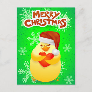 Frohe Weihnachten mit niedlichem Küken und Weihnac