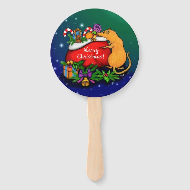 Frohe Weihnachten mit Rat Prince Fächer (Vorderseite)