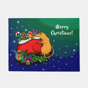 Frohe Weihnachten mit Rat Prince Fußmatte
