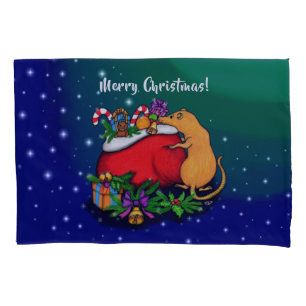 Frohe Weihnachten mit Rat Prince Kissenbezug