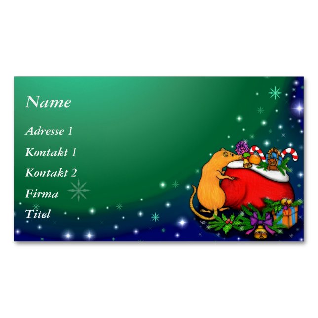 Frohe Weihnachten mit Rat Prince Magnetische Visitenkarte (Vorderseite)