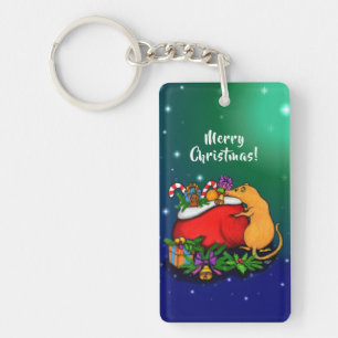 Frohe Weihnachten mit Rat Prince Schlüsselanhänger