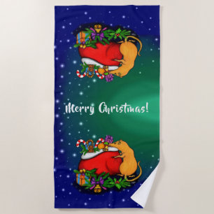 Frohe Weihnachten mit Rat Prince Strandtuch