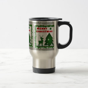Frohe Weihnachten mit Rentieren und Heiligen Reisebecher
