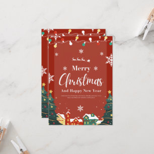 Frohe Weihnachten mit roter Dekorations-Einladung Einladung