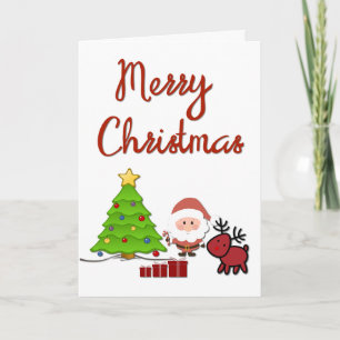 Frohe Weihnachten mit Santa und Rudolph Karte