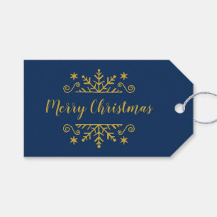 Frohe Weihnachten mit Schneeflocke  Geschenkanhänger