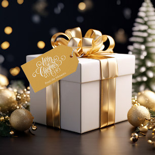 Frohe Weihnachten mit Schneeflocke  Geschenkanhänger