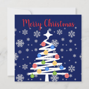 Frohe Weihnachten mit Schneeflocken, Bäumen & Orna Einladung
