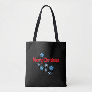 Frohe Weihnachten mit Schneeflocken Tasche