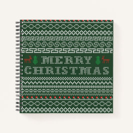 Frohe Weihnachten mit Schneemann Notizbuch