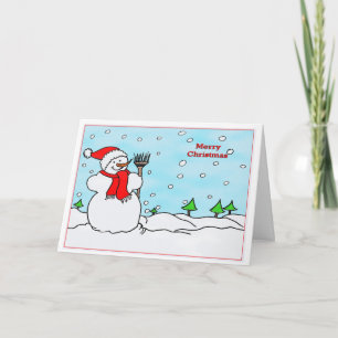 Frohe Weihnachten mit Schneemannkarte