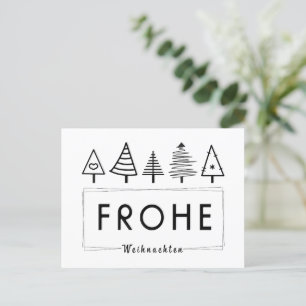 Frohe Weihnachten mit Tannenbaum schlicht Postkarte