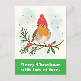 Frohe Weihnachten mit viel Liebe. Postkarte