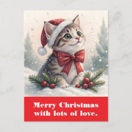 Frohe Weihnachten mit viel Liebe. Postkarte