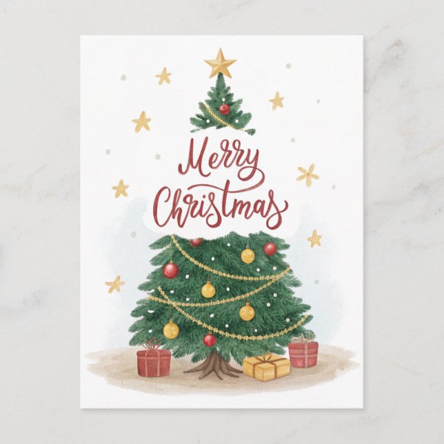 Frohe Weihnachten mit viel Liebe. Postkarte (Vorderseite)