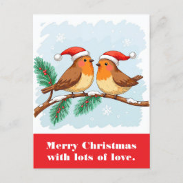 Frohe Weihnachten mit viel Liebe. Postkarte