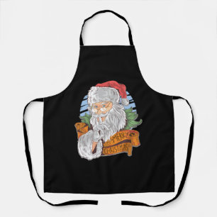 Frohe Weihnachten mit Vintagem Weihnachtsmann Schürze
