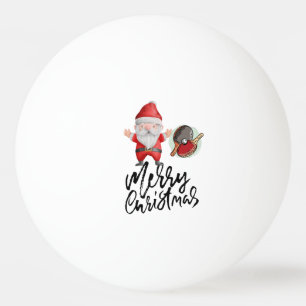 Frohe Weihnachten mit Weihnachten lustiges Gesicht Tischtennisball