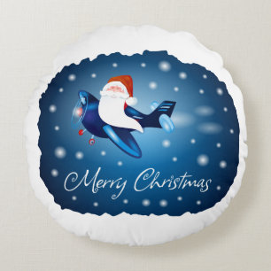 Frohe Weihnachten mit Weihnachten Rundes Kissen