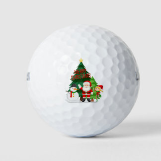 Frohe Weihnachten mit Weihnachten, Schneemann und Golfball