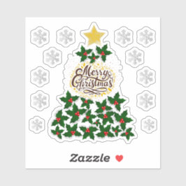 Frohe Weihnachten mit Weihnachtsbaum Aufkleber