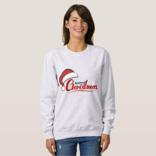 Frohe Weihnachten mit Weihnachtsmannmütze Sweatshirt