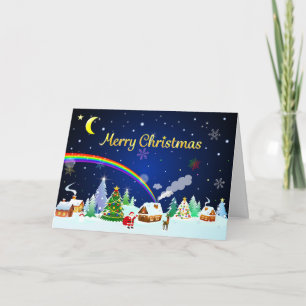 Frohe Weihnachten mit zunehmendem Mond Karte