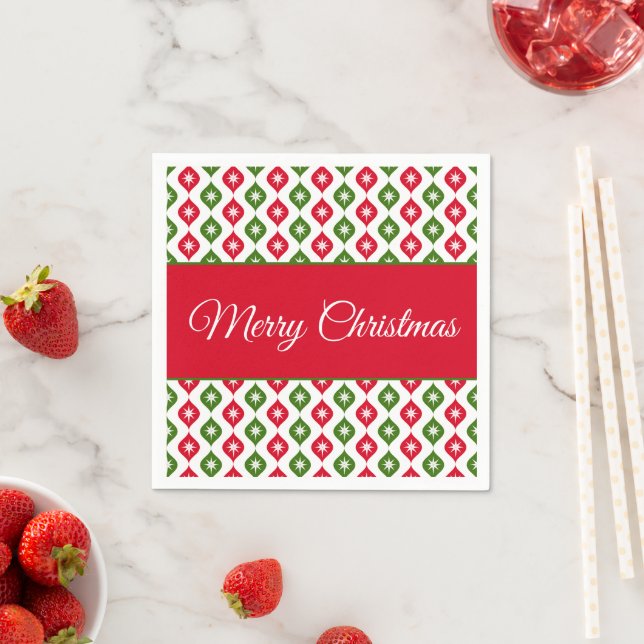 Frohe Weihnachten Mitte des Jahrhunderts Moderne S Serviette (Beispiel)