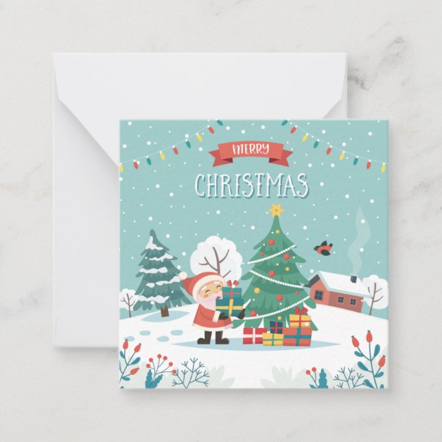 Frohe Weihnachten Mitteilungskarte (Vorderseite)