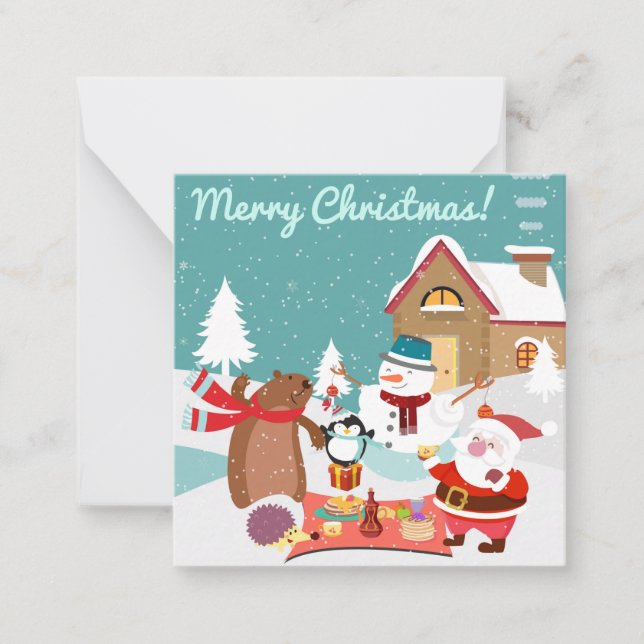 Frohe Weihnachten Mitteilungskarte (Vorderseite)