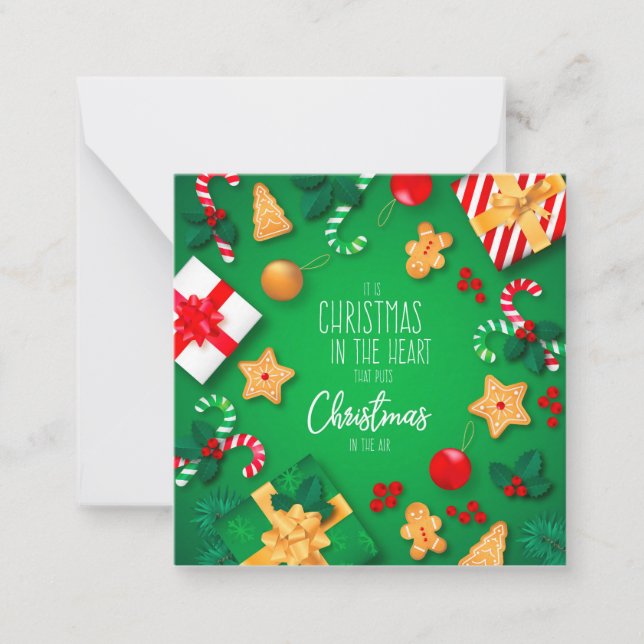 Frohe Weihnachten Mitteilungskarte (Vorderseite)
