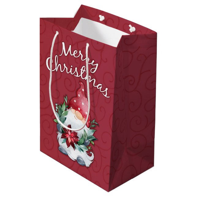 Frohe Weihnachten Mittlere Geschenktüte (Rückseite Schrägansicht)
