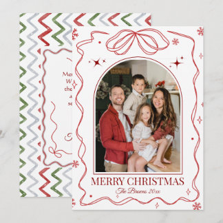 Frohe Weihnachten modern 1 Familienfoto süß einfac