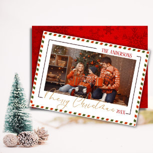 Frohe Weihnachten modern chic 1 Familienfoto rot