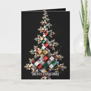 Frohe Weihnachten Modern Cube Weihnachtsbaum Karte