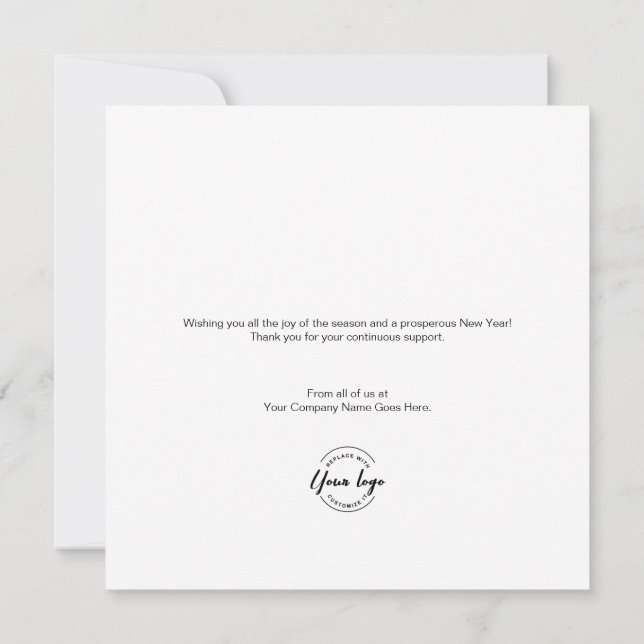 Frohe Weihnachten Modern Green Wreath Custom Logo (Rückseite)