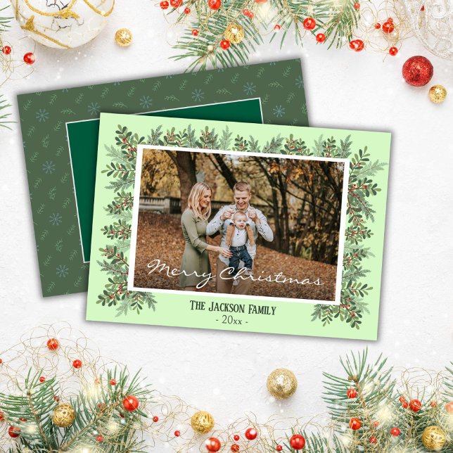 Frohe Weihnachten Moderne 1 Familienbeere Akzent F (Front/Back )