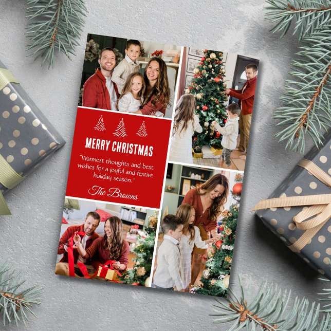 Frohe Weihnachten moderne 4-Familien-Foto niedlich (Von Creator hochgeladen)