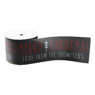 Frohe Weihnachten Moderne Bäume Personalisierter N Ripsband