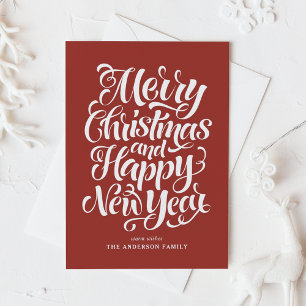 Frohe Weihnachten Moderne Calligraphie Red
