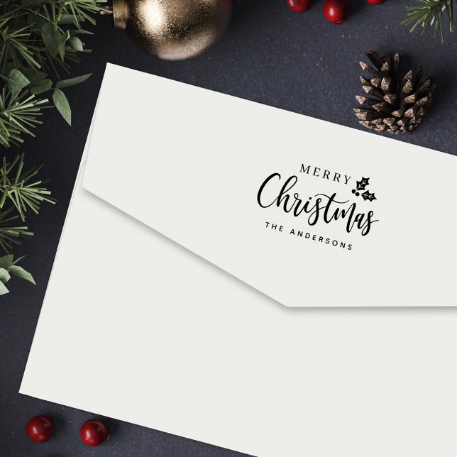 Frohe Weihnachten Moderne Drehbuch Personalisiert  Permastempel (Von Creator hochgeladen)