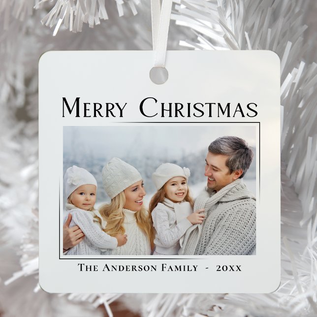 Frohe Weihnachten Moderne Elegantes Minimalistisch Ornament Aus Metall (Von Creator hochgeladen)